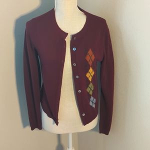 Vintage Y2K Cotton Emporium Argyle Cardigan